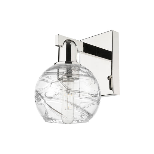 Innovations Athens Deco Swirl 6in 1-Light Wall Sconce | Industrial Modern Polished Nickel and Clear Glass | Bathroom & Hallway | Model 716-1W-PN-G1213-6CL