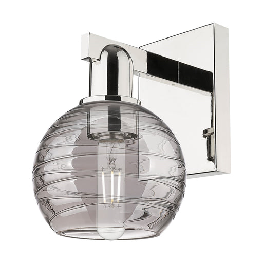 Innovations Athens Deco Swirl 6in 1-Light Wall Sconce | Industrial Polished Nickel and Light Smoke Glass | Bedroom & Hallway | Model 716-1W-PN-G1213-6SM