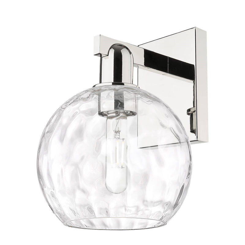 Innovations Athens Water Glass 8in 1-Light Wall Sconce | Industrial Polished Nickel and Clear Glass | Entryway & Hallway Accent | Model 716-1W-PN-G1215-8