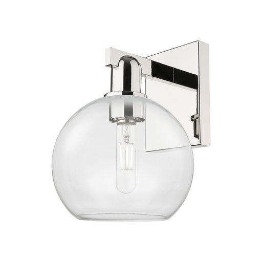 Innovations Athens 8in 1-Light Wall Sconce | Industrial Modern Polished Nickel and Clear Glass | Bathroom & Hallway Accent | 8 x | Model 716-1W-PN-G122-8