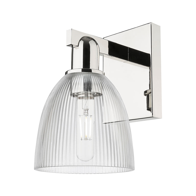 Innovations Castile 6in 1-Light Wall Sconce | Industrial Polished Nickel Steel and Clear Glass | Bathroom & Hallway Accent | 6 x | Model 716-1W-PN-G382