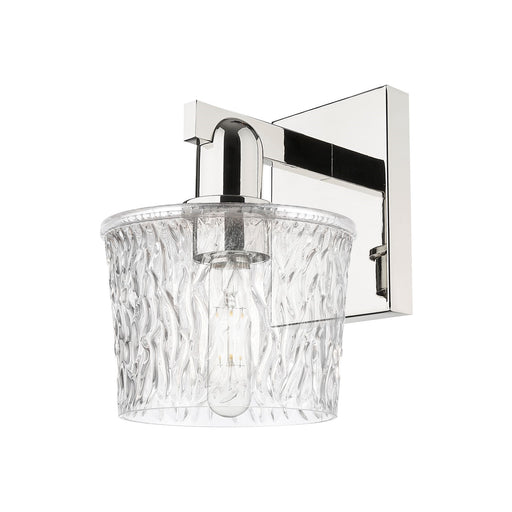 Innovations Niagara 1-Light Wall Sconce | Industrial Polished Nickel and Clear Textured Glass | Bathroom & Hallway Accent Light | Model 716-1W-PN-G402