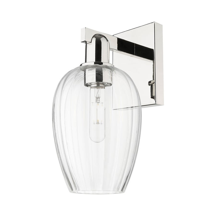 Innovations Preston 1Lt 6" Flute Sconce, PN/Clear - 716-1W-PN-G457-6CL