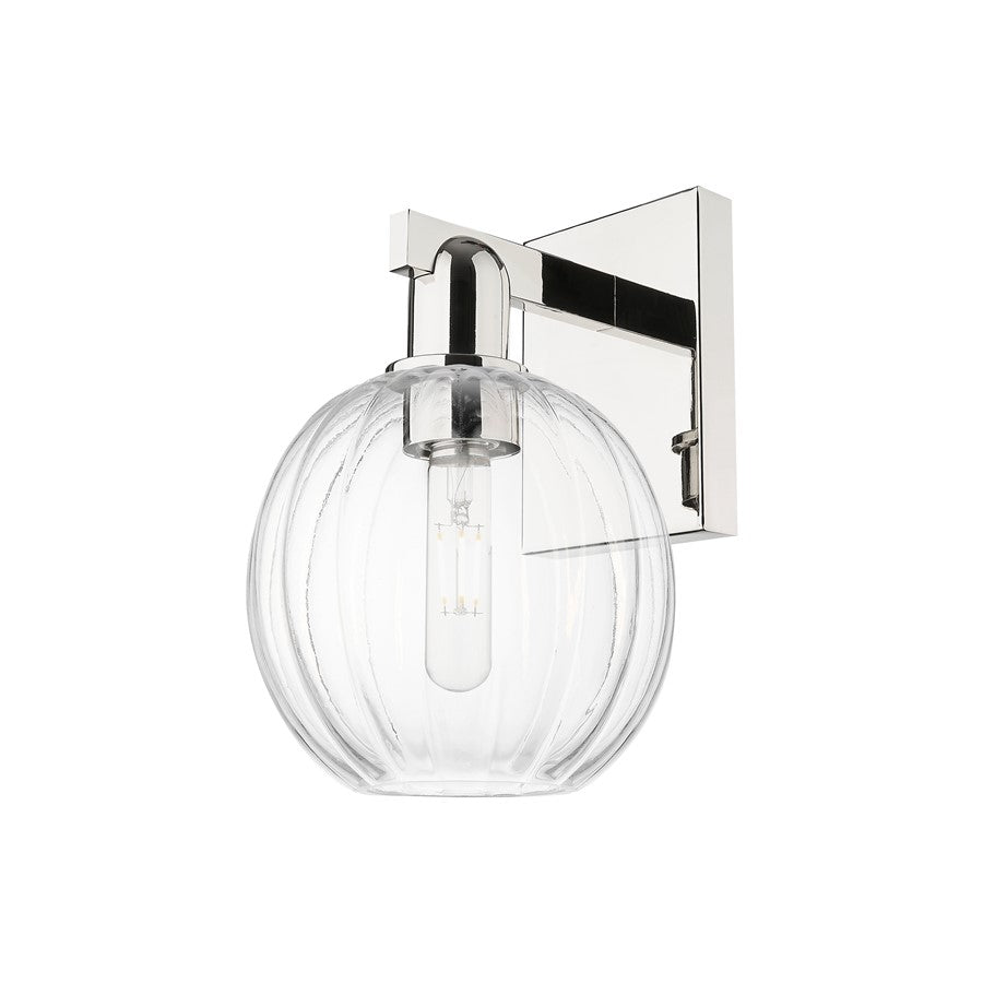 Innovations Preston 1Lt 7" Globe Sconce, PN/Clear - 716-1W-PN-G458-7CL