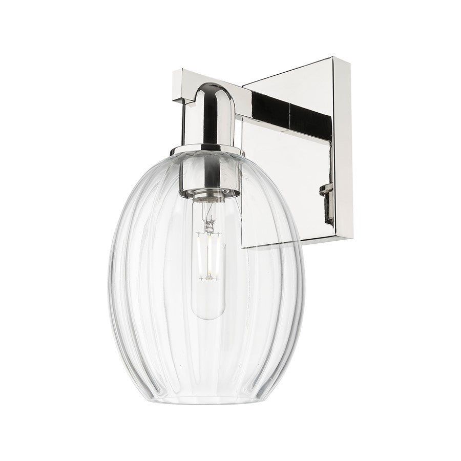Innovations Preston 1Lt 6" Bell Sconce, PN/Clear - 716-1W-PN-G459-6CL