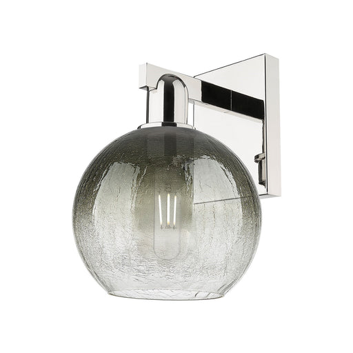 Innovations Brookhaven Globe 8in 1-Light Wall Sconce | Industrial Polished Nickel and Slate Glass | Bathroom & Hallway Accent | Model 716-1W-PN-G483-8SL