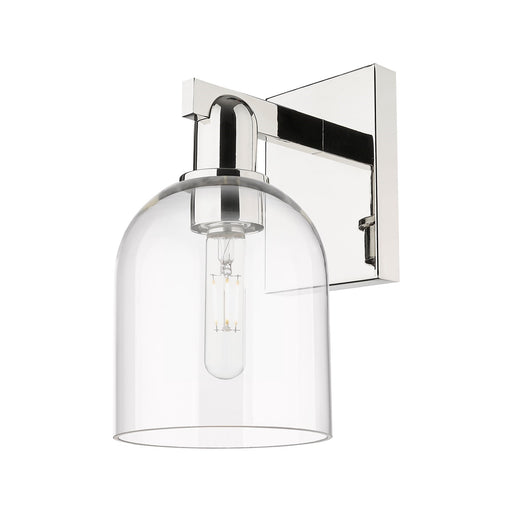Innovations Bella 6in 1-Light Wall Sconce | Industrial Polished Nickel and Clear Glass | Bathroom & Hallway Accent Light | 5.5 | Model 716-1W-PN-G558-6CL