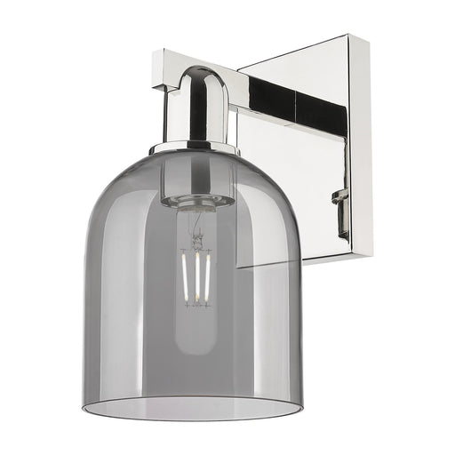 Innovations Bella 1-Light 5.5in Wall Sconce | Industrial Polished Nickel and Light Smoke Glass | Bathroom & Hallway Accent | Model 716-1W-PN-G558-6SM
