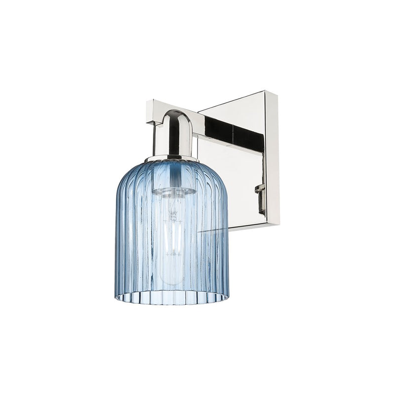 Innovations Bridal Veil 1Lt 5" Sconce, Polished Nickel/Blue - 716-1W-PN-G559-5BL