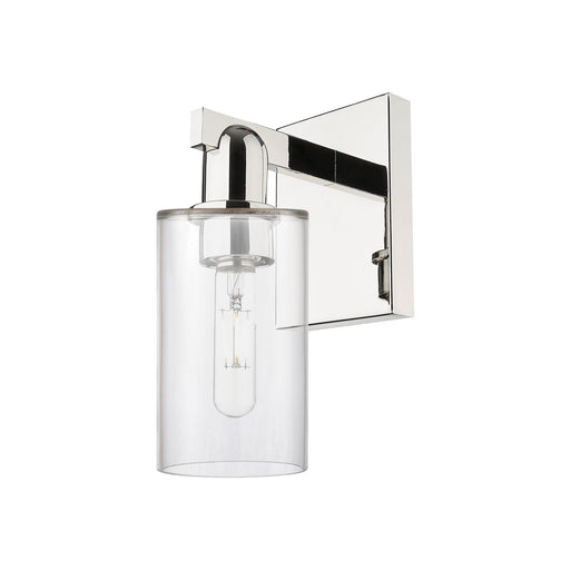 Innovations Clymer 1-Light Wall Sconce | Industrial Polished Nickel Steel and Clear Glass | Hallway & Bathroom Accent | 3.88 x | Model 716-1W-PN-G802