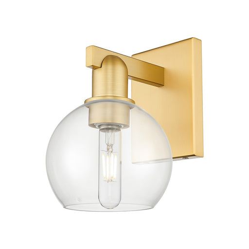 Innovations Athens 6in 1-Light Wall Sconce | Industrial Satin Gold Steel and Clear Glass | Hallway & Bathroom Accent | 5.88 x | Model 716-1W-SG-G122-6