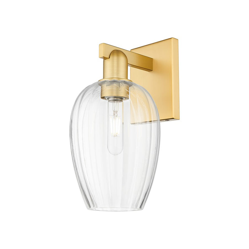 Innovations Preston 1Lt 6" Flute Sconce, Gold/Clear