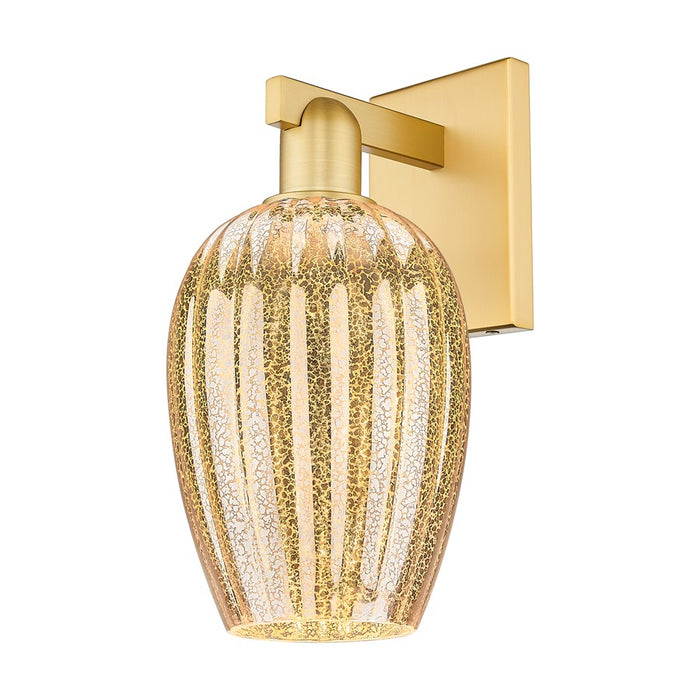 Innovations Preston 1Lt 6" Flute Wall Sconce, Gold/Mercury - 716-1W-SG-G457-6ME