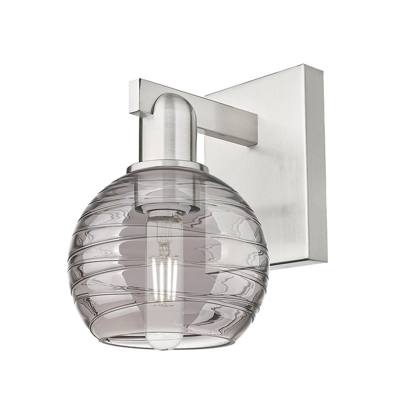 Innovations Athens Deco Swirl 1Lt 6" Sconce, SN/SDS - 716-1W-SN-G1213-6SM