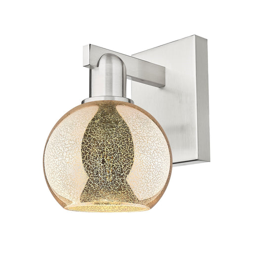 Innovations Athens 6in 1-Light Wall Sconce | Industrial Brushed Satin Nickel and Mercury Glass | Bathroom & Hallway Accent | 5.88 | Model 716-1W-SN-G128-6