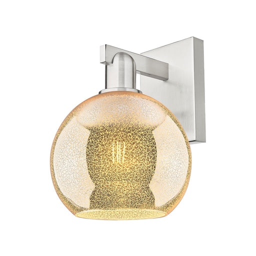 Innovations Athens 8in 1-Light Wall Sconce | Industrial Brushed Satin Nickel and Mercury Glass | Hallway & Bathroom Accent | 8 x | Model 716-1W-SN-G128-8