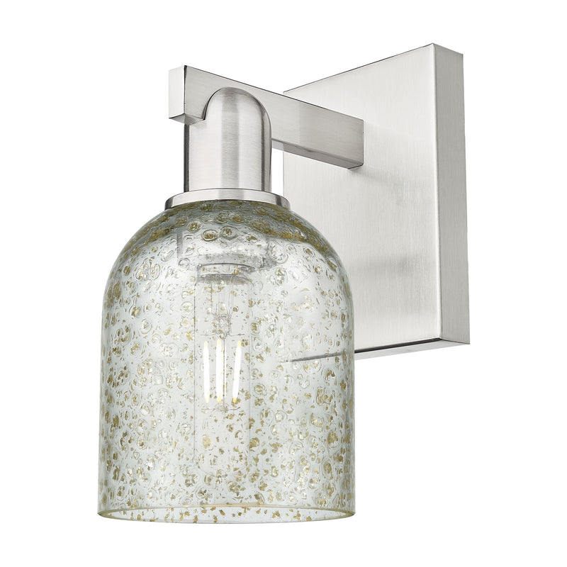 Innovations Caledonia 5in 1-Light Wall Sconce | Industrial Brushed Satin Nickel and Mica Glass | Entryway & Hallway Accent | 5 x | Model 716-1W-SN-G259