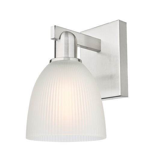 Innovations Castile 6in 1-Light Wall Sconce | Industrial Brushed Satin Nickel and White Glass | Bathroom & Hallway Accent Light | 6 | Model 716-1W-SN-G381