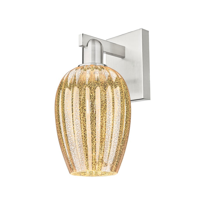 Innovations Preston 1Lt 6" Flute Sconce, Satin Nickel/Mercury