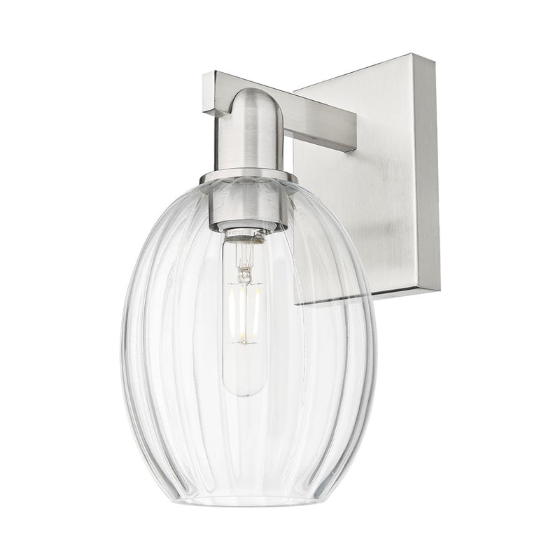 Innovations Preston 1Lt 6" Bell Sconce, Satin Nickel/Clear