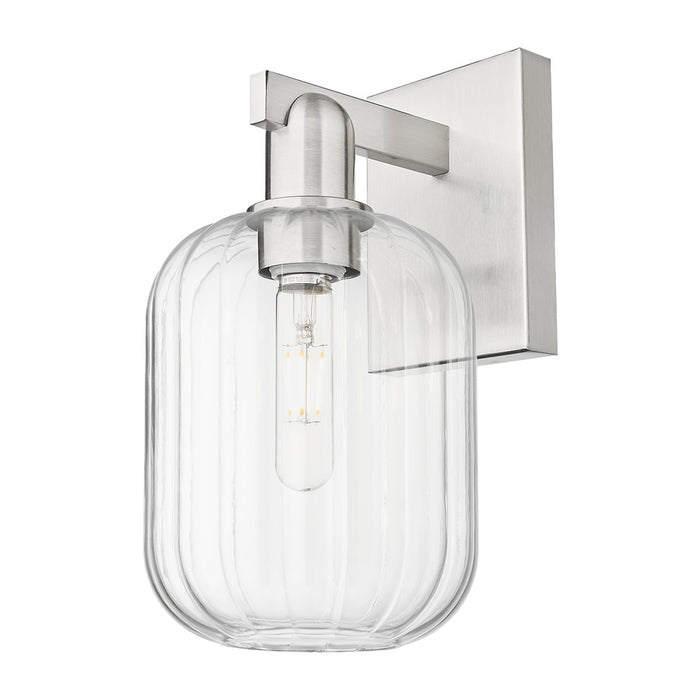 Innovations Preston 1Lt 7" Jar Sconce, Satin Nickel/Clear - 716-1W-SN-G460-7CL
