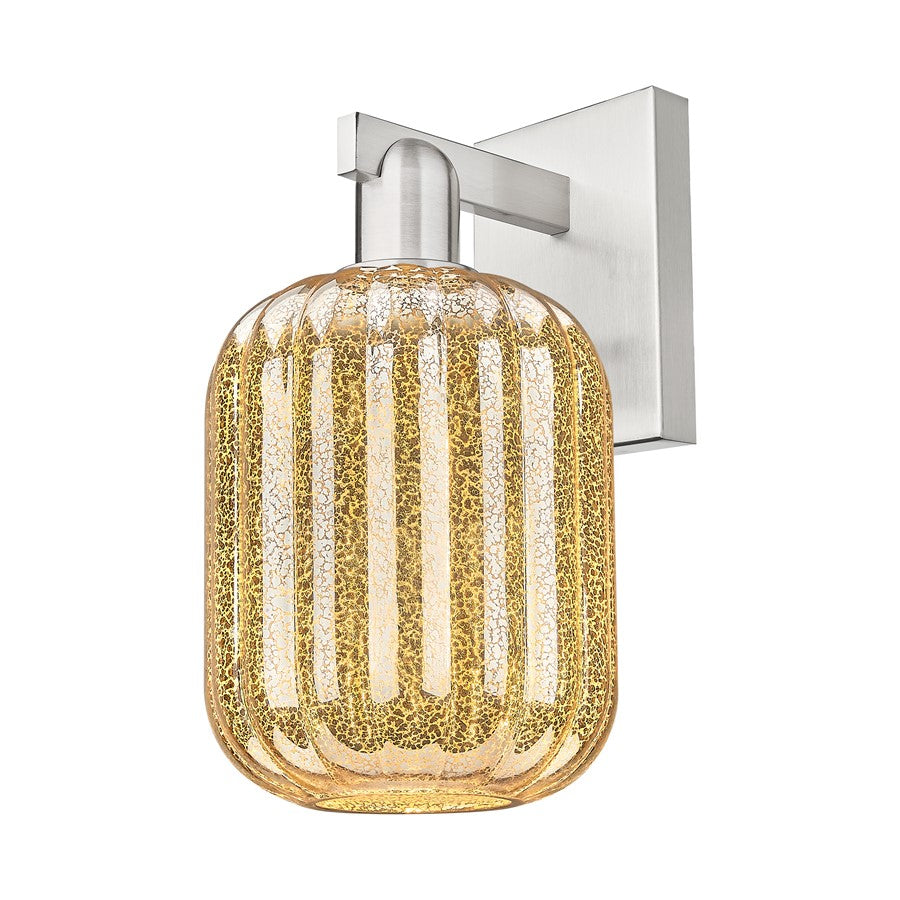 Innovations Preston 1Lt 7" Jar Sconce, Satin Nickel/Mercury - 716-1W-SN-G460-7ME