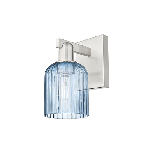 Innovations Bridal Veil 1Lt 5" Sconce, Satin Nickel/Blue - 716-1W-SN-G559-5BL