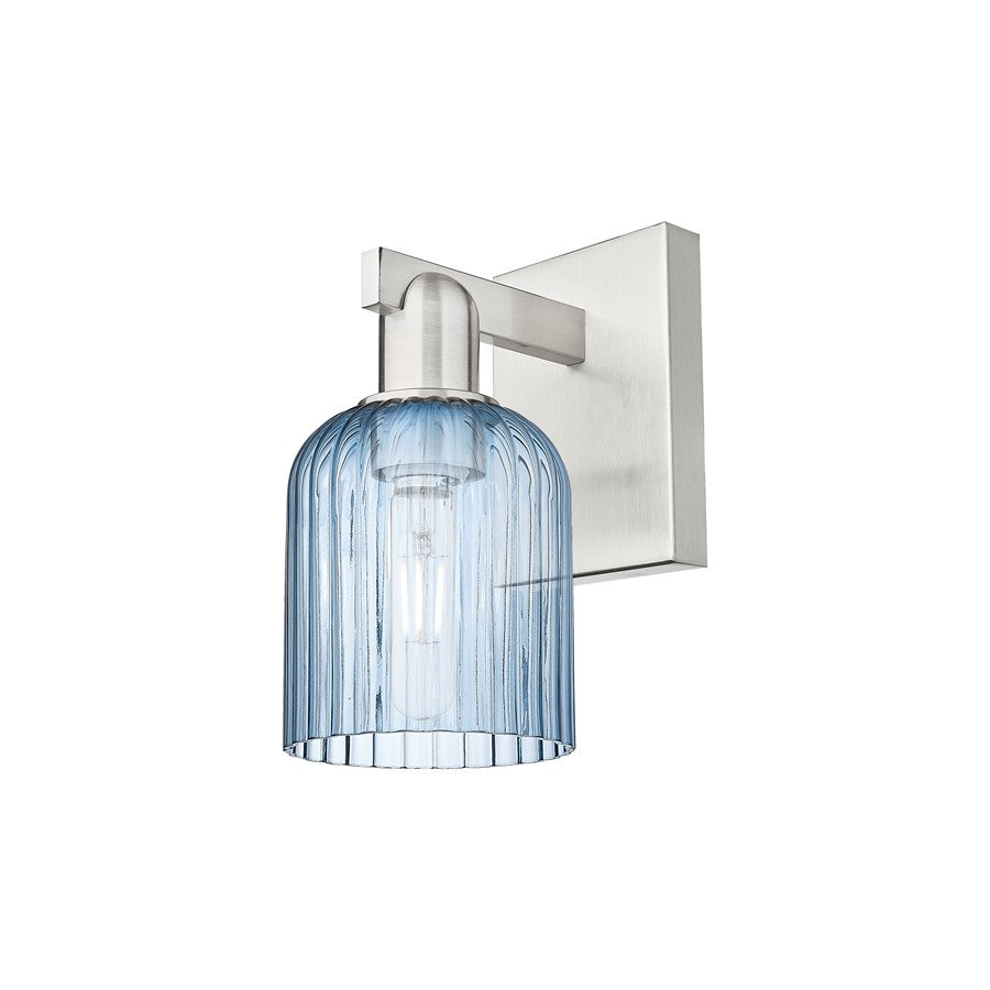 Innovations Bridal Veil 1Lt 5" Sconce, Satin Nickel/Blue - 716-1W-SN-G559-5BL