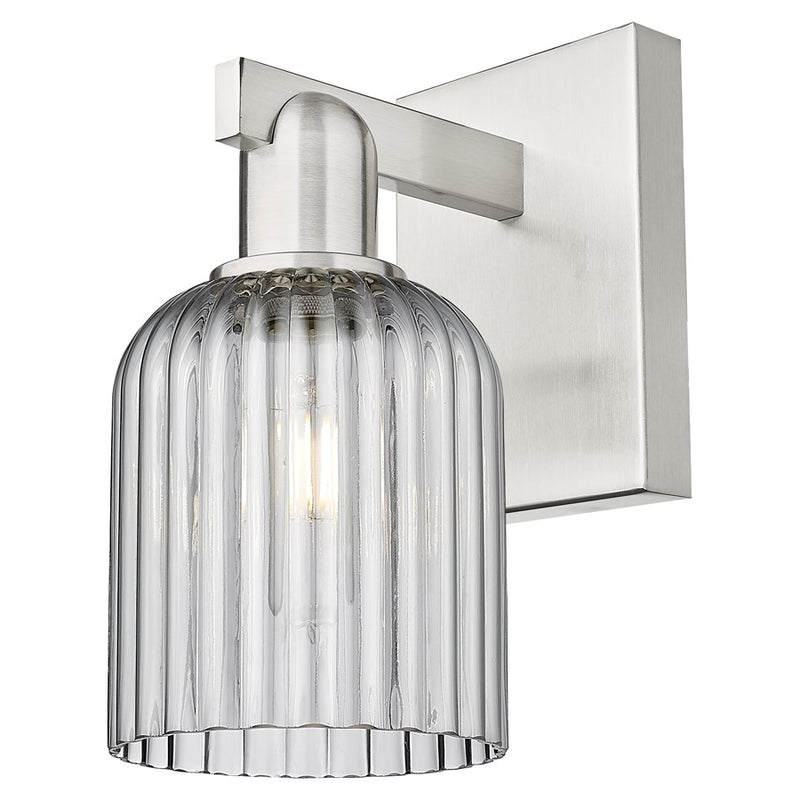 Innovations Bridal Veil 5" Wall Sconce, Satin Nickel/Smoke