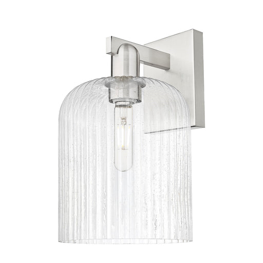 Innovations Bridal Veil 8in 1-Light Wall Sconce | Industrial Brushed Satin Nickel Steel and Seedy Ribbed Glass | Living Room & | Model 716-1W-SN-G559-8SDY