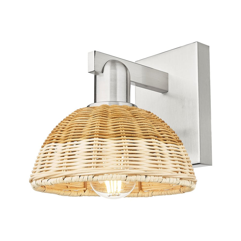 Innovations Natural Ballston Dome 1Lt 7" Sconce, SN/Nat - 716-1W-SN-NBD2-75-NAT