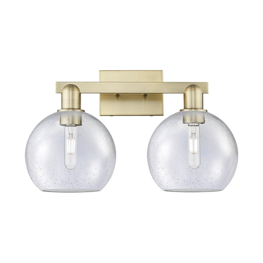 Innovations Athens 19in 2-Light Bath Vanity Light | Industrial Antique Brass Steel and Seedy Glass | Bathroom Vanity | 19 x 8.5 x | Model 716-2W-AB-G124-8