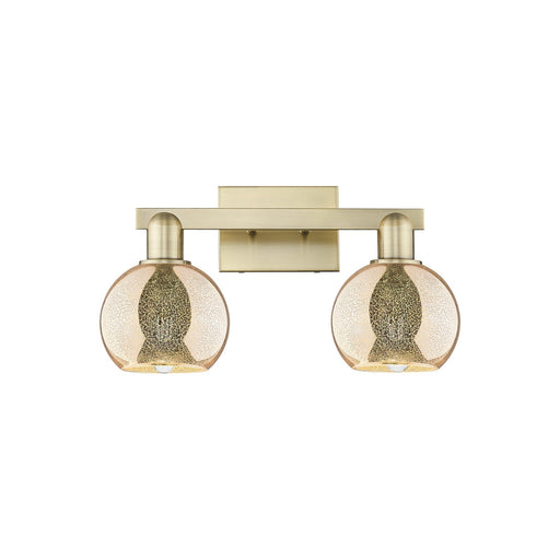Innovations Athens 17in 2-Light Bath Vanity Light | Industrial Antique Brass and Mercury Glass | Bathroom Vanity | 16.88 x 9.62 x | Model 716-2W-AB-G128-6