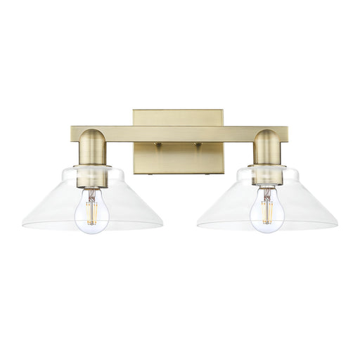 Innovations Orwell 19in 2-Light Bath Vanity Light | Industrial Antique Brass and Clear Glass | Bathroom Vanity | 19.38 x 8.75 x | Model 716-2W-AB-G132