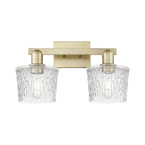 Innovations Niagara 18in 2-Light Bath Vanity Light | Industrial Antique Brass Steel and Clear Glass | Bathroom Vanity | 17.5 x | Model 716-2W-AB-G402
