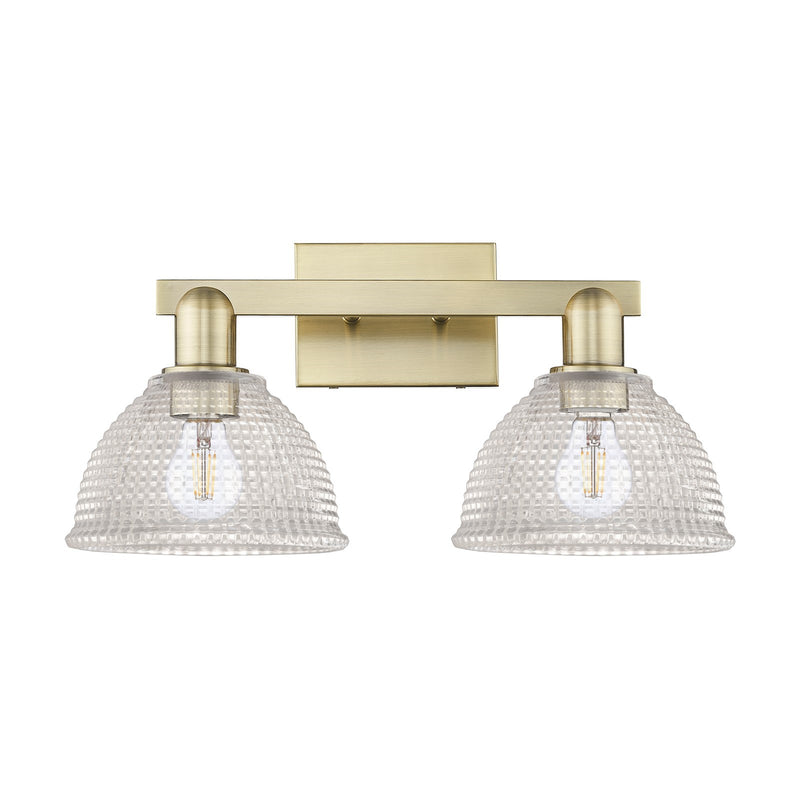 Innovations Arietta 19in 2-Light Bath Vanity Light | Industrial Antique Brass Steel and Clear Glass | Bathroom Vanity | 19 x 9.75 x | Model 716-2W-AB-G422