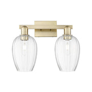 Innovations Preston 2Lt 16" Flute Bath, Antique Brass/Clear - 716-2W-AB-G457-6CL