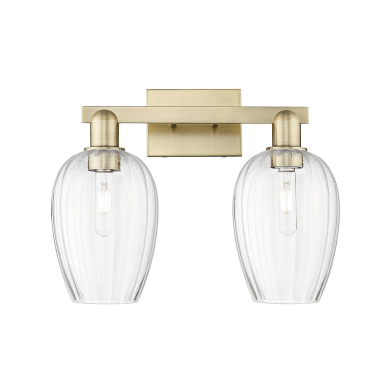 Innovations Preston 2Lt 16" Flute Bath, Antique Brass/Clear