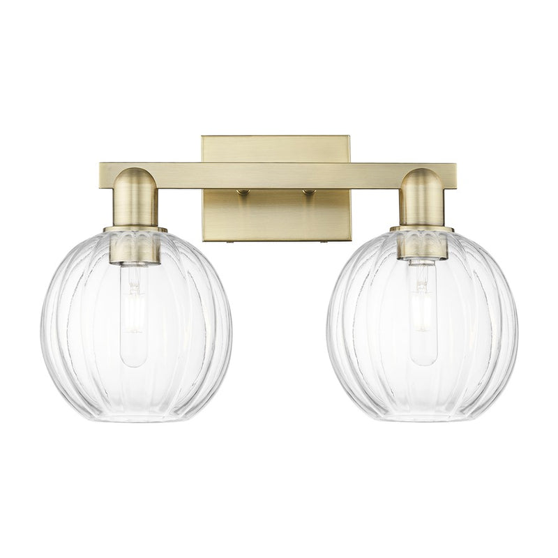 Innovations Preston 2Lt 16" Globe Bath, Antique Brass/Clear - 716-2W-AB-G458-7CL