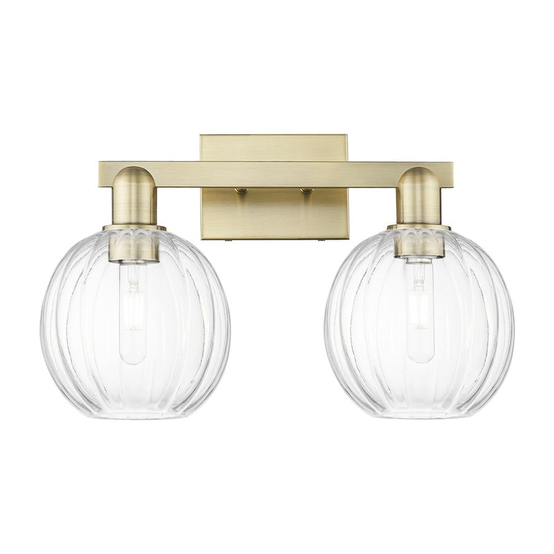 Innovations Preston 2Lt 16" Globe Bath, Antique Brass/Clear