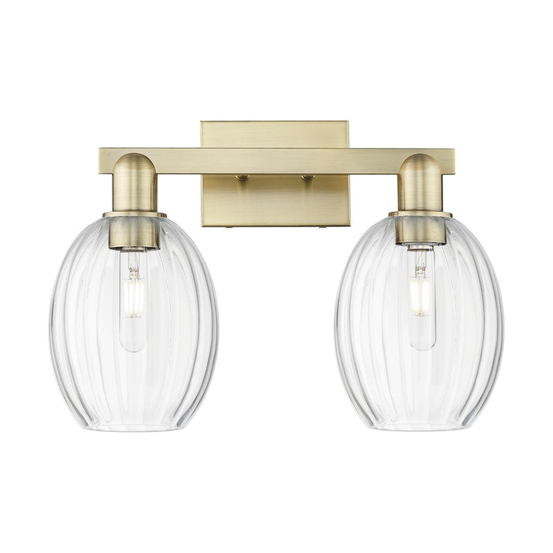 Innovations Preston 2Lt 16" Bell Bath, Antique Brass/Clear - 716-2W-AB-G459-6CL