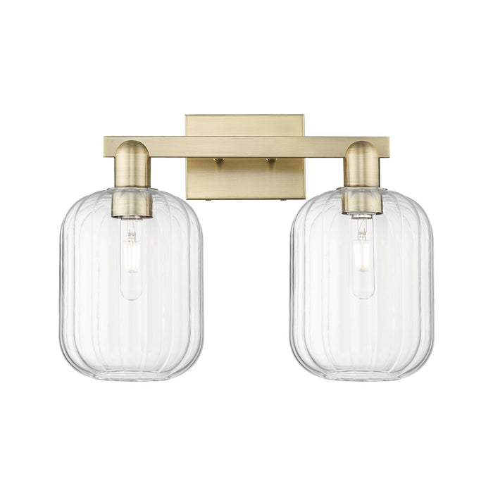 Innovations Preston 2Lt 16" Jar Bath, Antique Brass/Clear - 716-2W-AB-G460-7CL