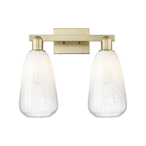 Innovations Brookhaven Almond 17in 2-Light Bath Vanity Light | Industrial Antique Brass Steel and Opal Glass | Bathroom Vanity | Model 716-2W-AB-G480-6OP