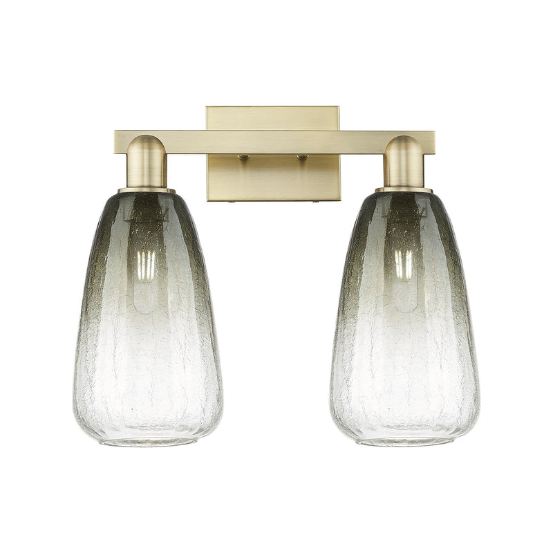 Innovations Brookhaven Almond 17in 2-Light Bath Vanity | Industrial Antique Brass and Slate Glass | Bathroom Vanity Light | 17 | Model 716-2W-AB-G480-6SL