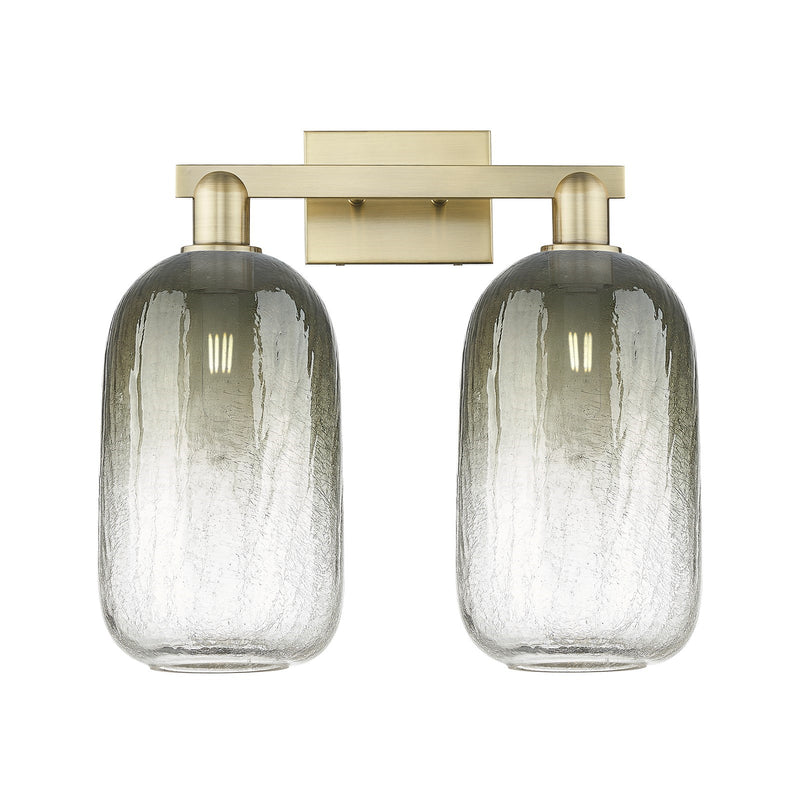 Innovations Brookhaven Cloche 18in 2-Light Bath Vanity | Industrial Antique Brass and Slate Glass | Bathroom Vanity & Powder | Model 716-2W-AB-G482-7SL
