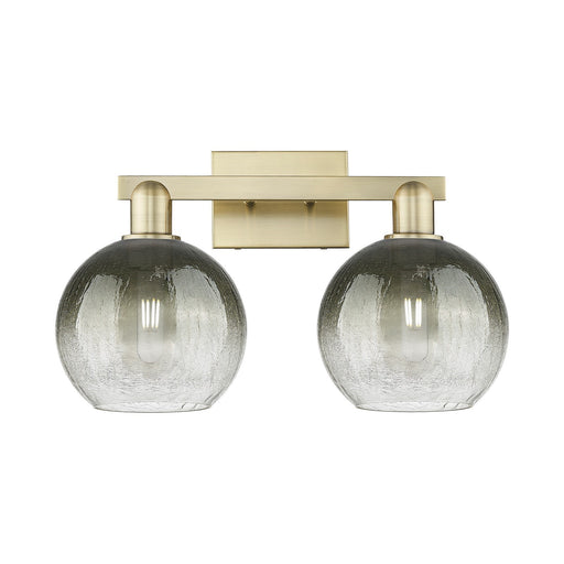 Innovations Brookhaven Globe 18.88in 2-Light Bath Vanity Light | Industrial Modern Antique Brass Steel and Slate Glass | Model 716-2W-AB-G483-8SL