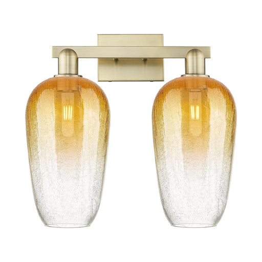 Innovations Brookhaven Flute 18in 2-Light Bath Vanity | Industrial Antique Brass Steel and Amber Glass | Bathroom & Powder Room | Model 716-2W-AB-G484-7AM