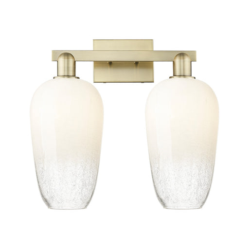 Innovations Brookhaven Flute 18in 2-Light Bath Vanity | Industrial Antique Brass and Opal Glass | Bathroom Vanity | 18 x 16.75 | Model 716-2W-AB-G484-7OP