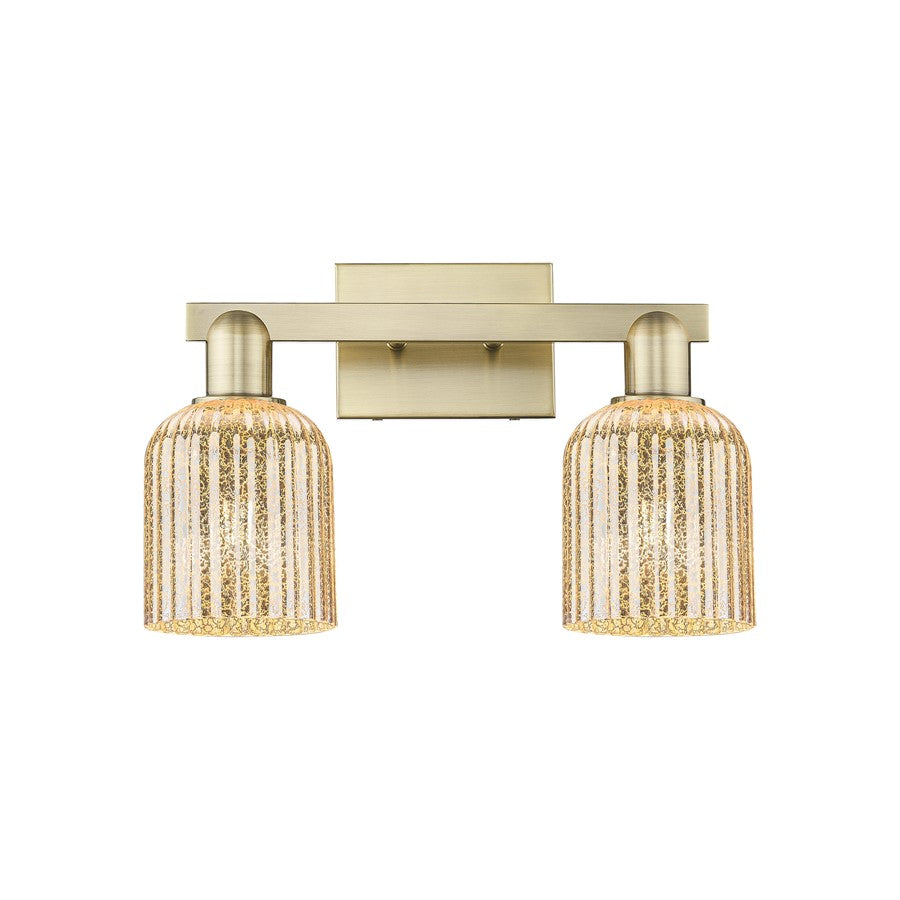 Innovations Bridal Veil 2Lt 16" Bath, Antique Brass/Mercury - 716-2W-AB-G559-5ME