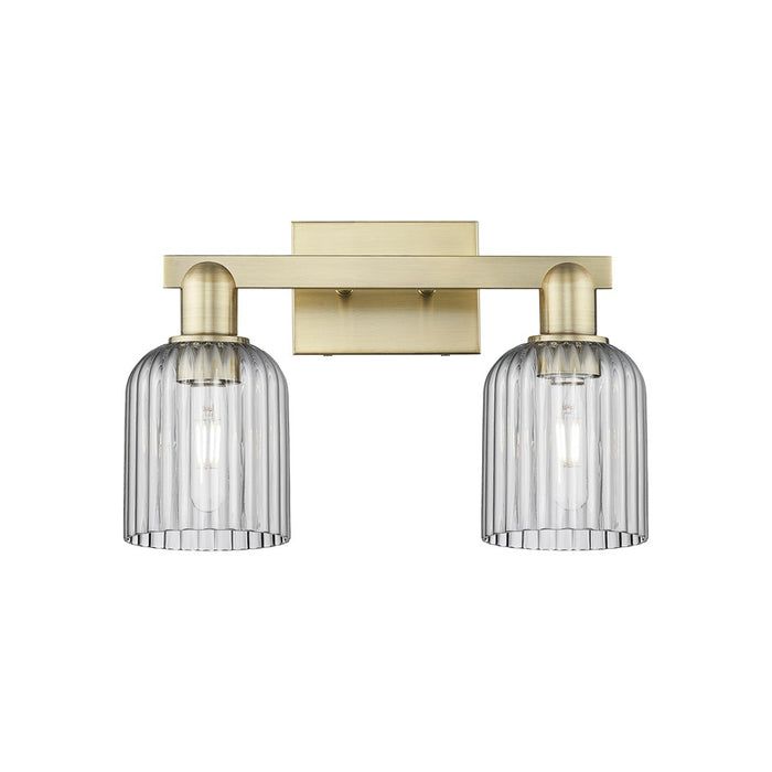 Innovations Bridal Veil 2Lt 16" Bath, Antique Brass/Smoke - 716-2W-AB-G559-5SM